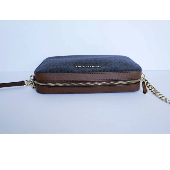 Michael Kors Jet Set Item Large East West Shoulder Crossbody Bag MK Brown - Picture 6 of 10